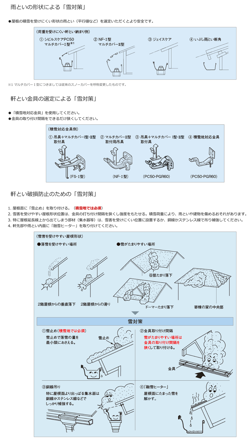 雪に対する設計のポイント「雪対策」